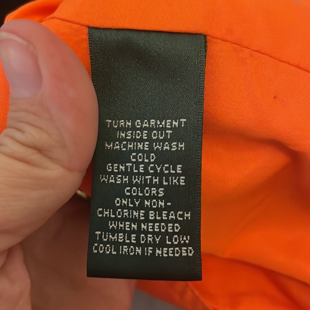 Lauren Ralph Lauren womens long orange button down coat size L EUC - Picture 7 of 7